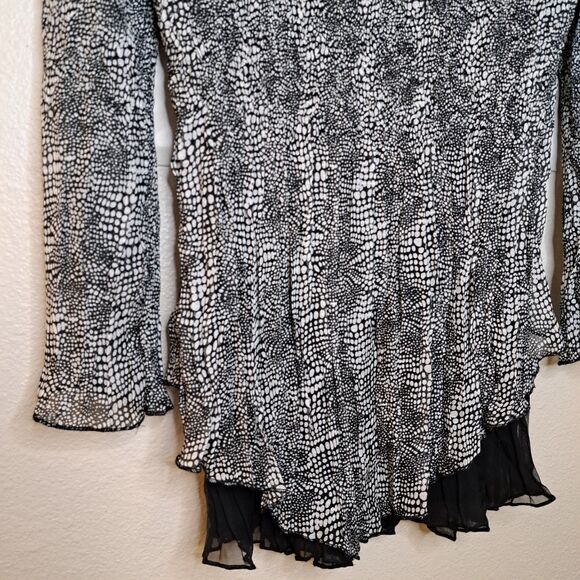 Alberto Makali Women Combo Top Sheer Size S Embellished Black White - Picture 9 of 10